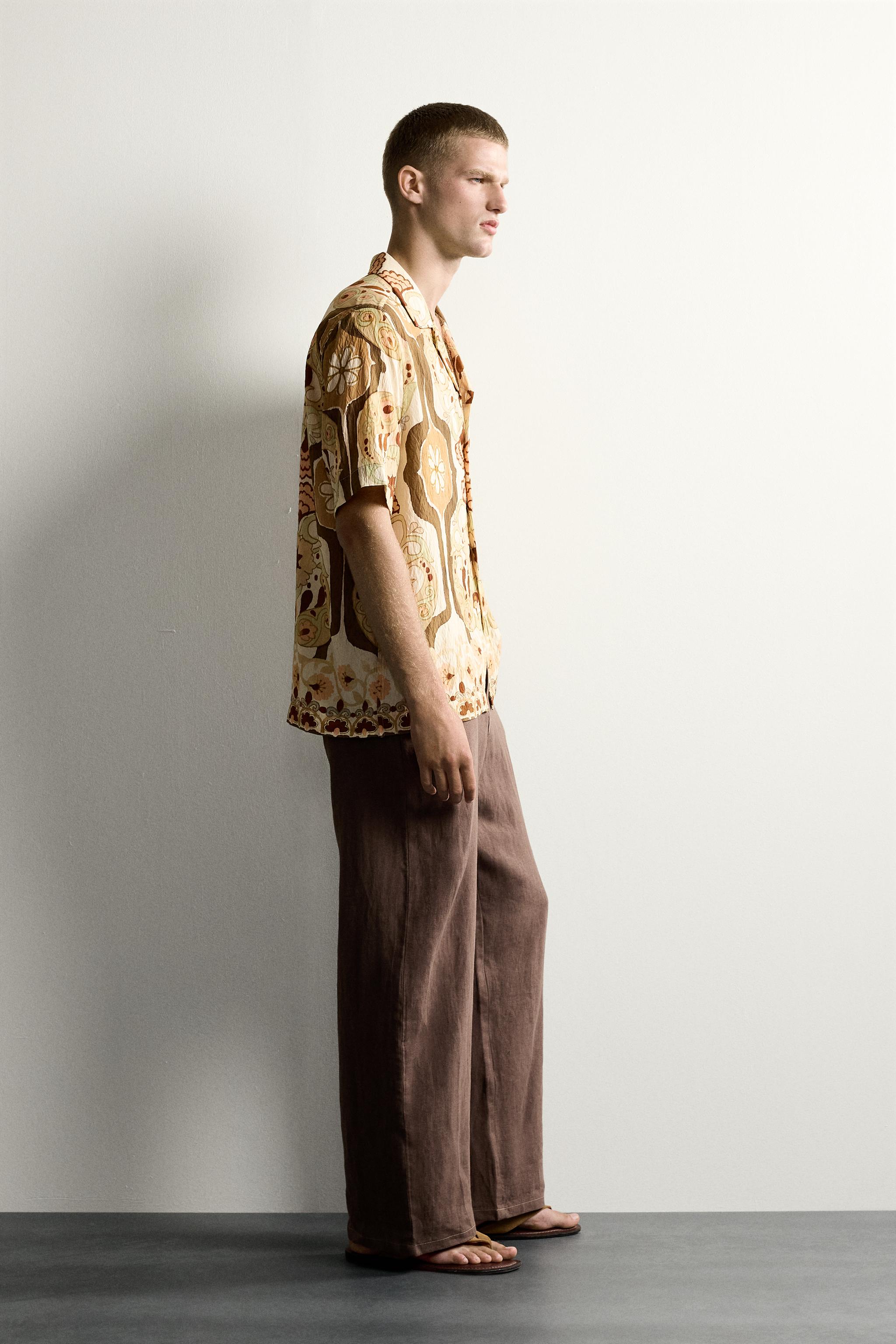 ABSTRACT PRINT FLOWY SHIRT